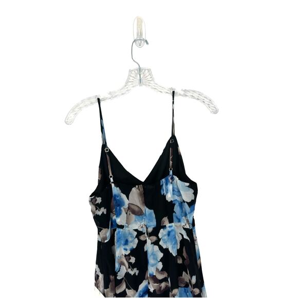 NWT Lulus Artwin Black Floral Print Ruffled High-Low Maxi Dress Size Medium - Picture 8 of 13